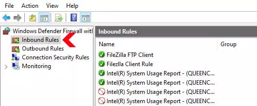 Windows Firewall Inbound Rules