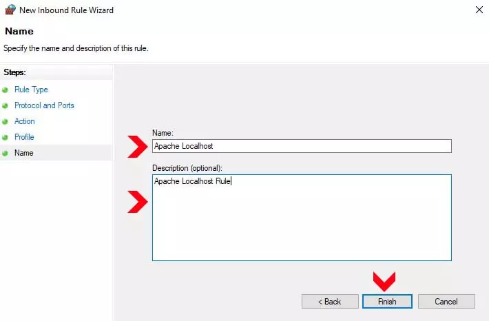 Windows Firewall Name and Description