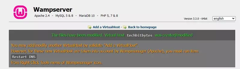 Virtual Host Created